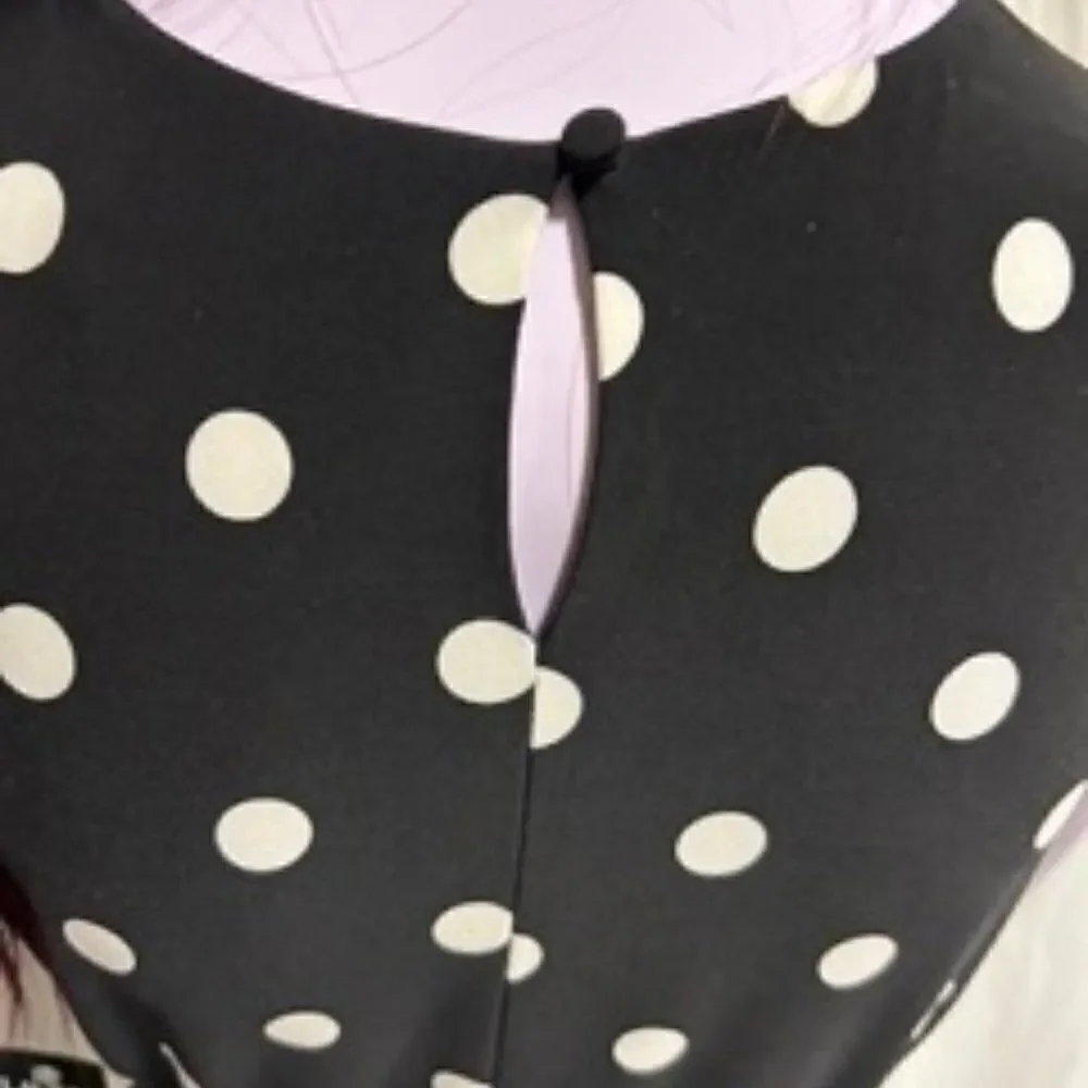 Ralph Lauren Black & White Polka Dot Dress, 16P - Picture 4 of 5